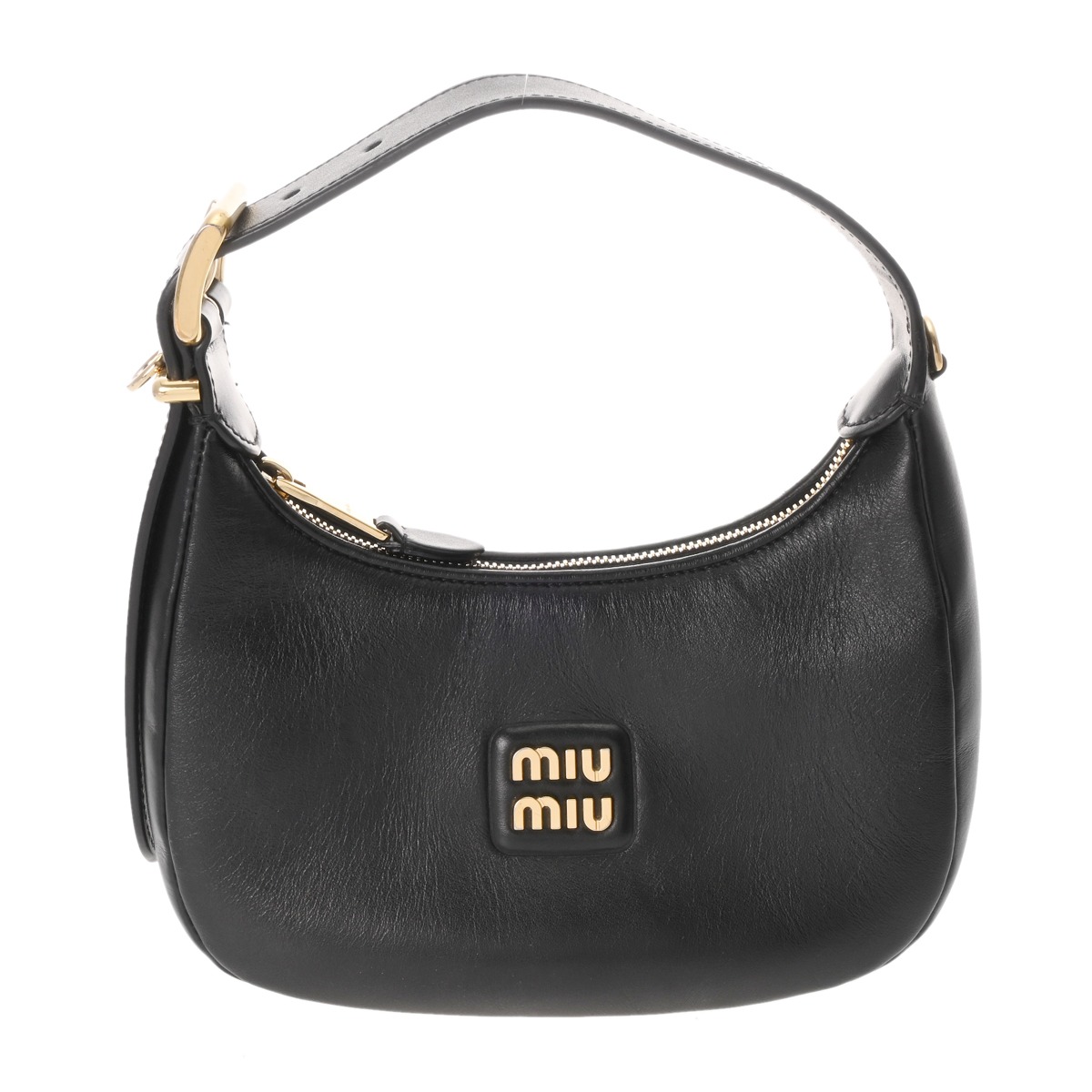 ミュウミュウ ホーボーバッグ 2WAY ブラック レザー レディース バッグ