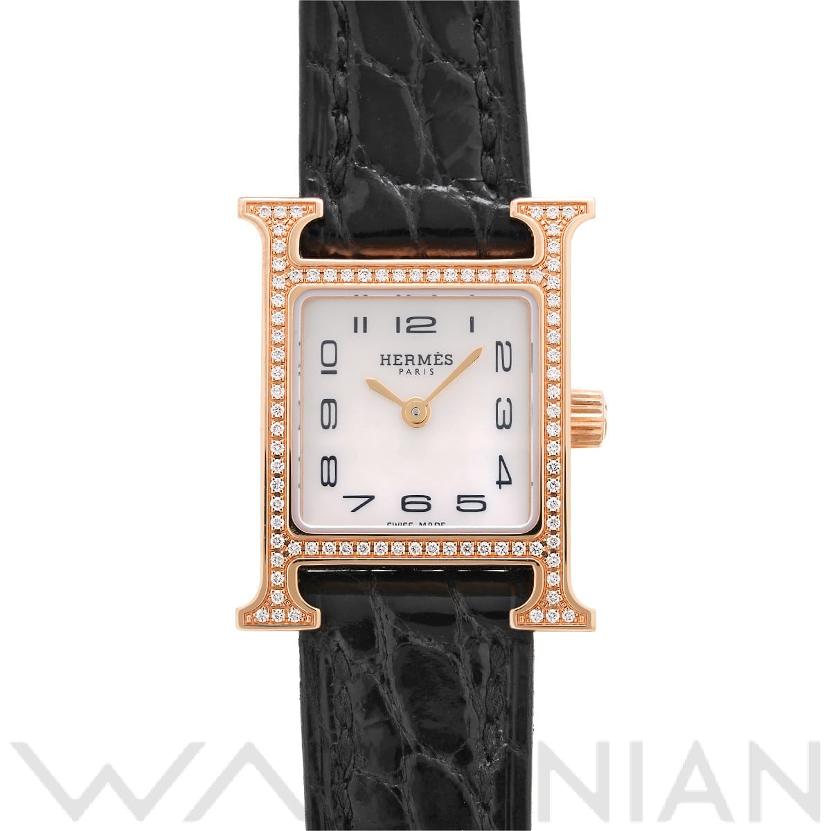 エルメス Hウォッチ ミニ HH1.173 ホワイトシェル レディース 時計