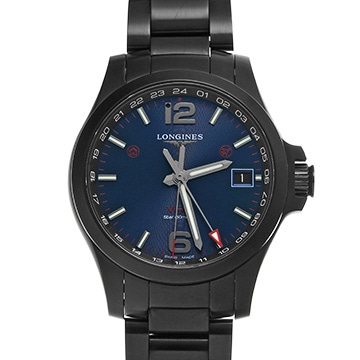 ロンジン コンクエスト V.H.P. GMT L3.718.2.96.6 ブルー メンズ 時計