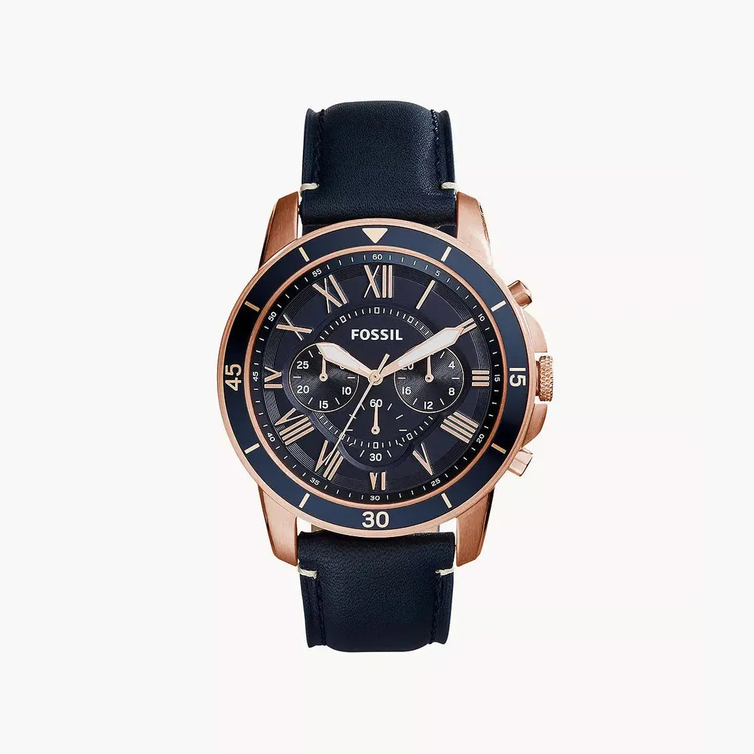 Fossil Grant Sport Chronograph Blue Leather Watch – The Watch Factory