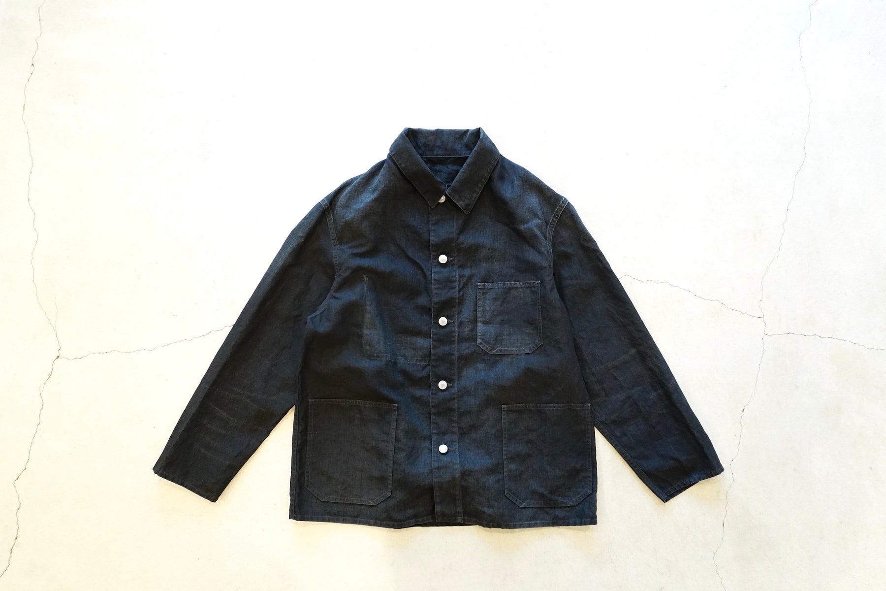 A.PRESSE / Vintage Black Linen Coverall – web-inter