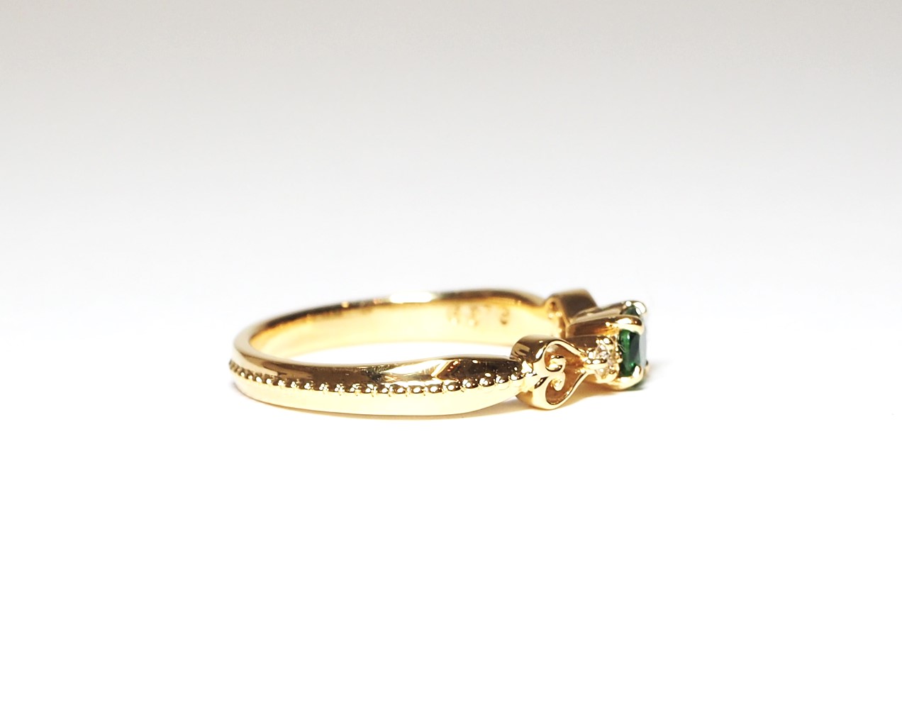 K18 グリーンガーネット ダイヤモンド リング - JEWELRY YAYOI