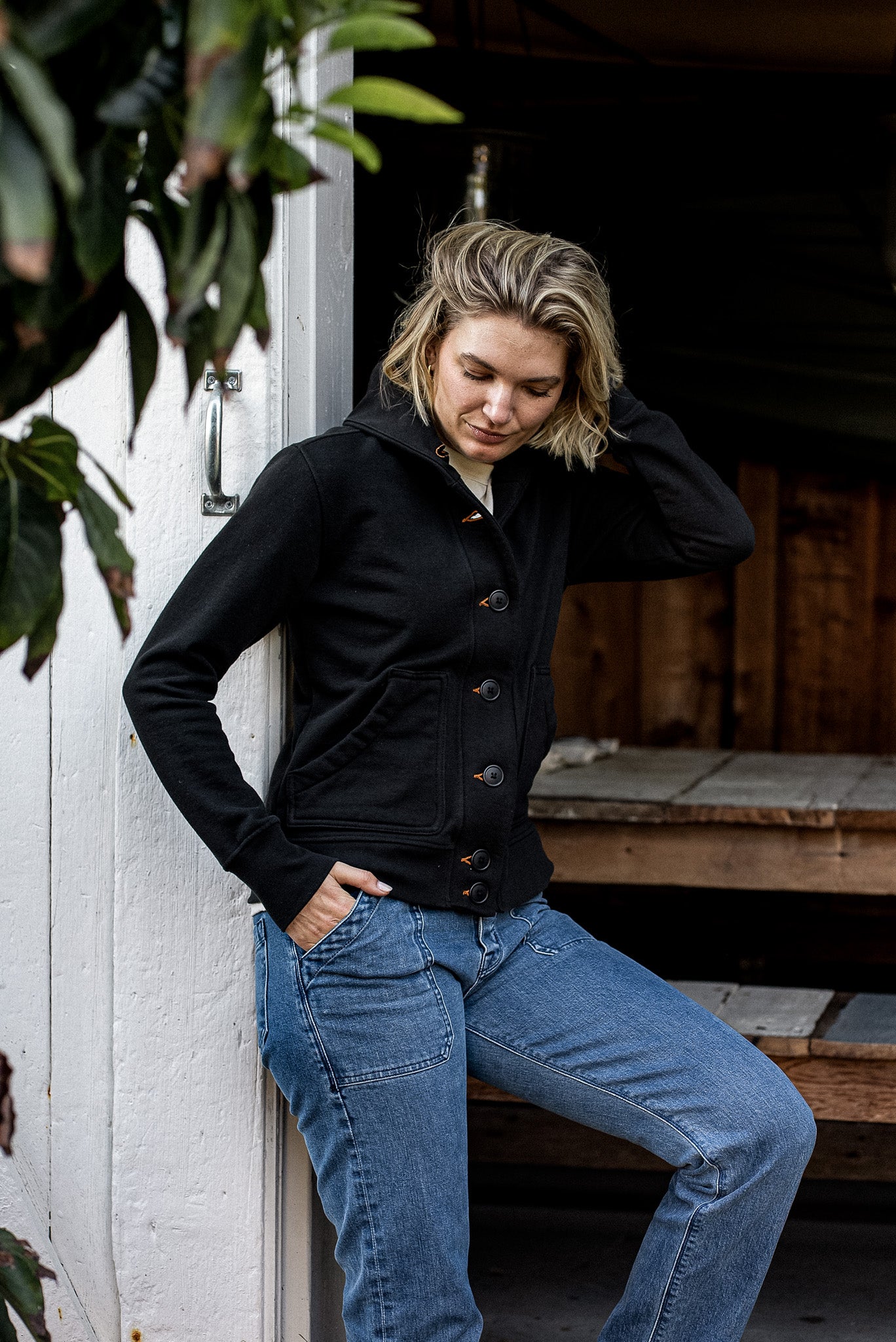 Women's Bodega Shawl French Terry Cardigan | Basalt – WiesMade