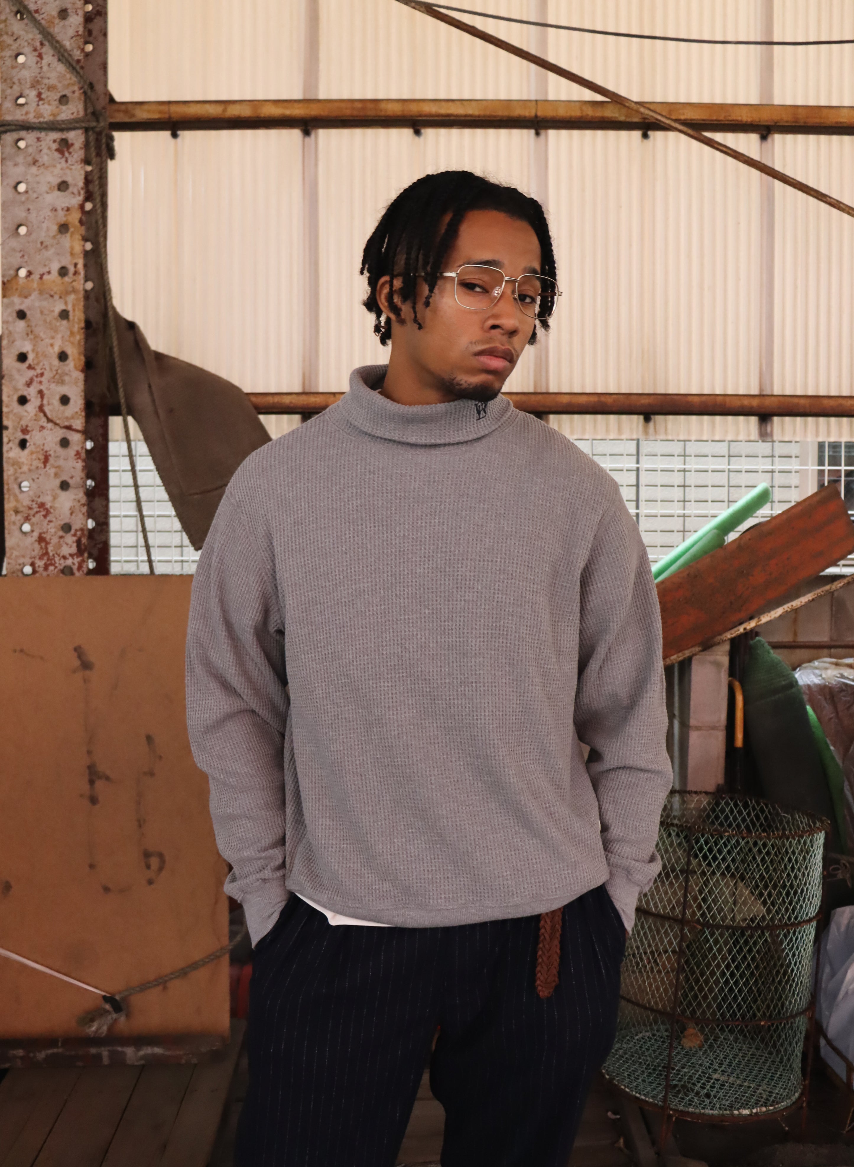 WOODBLOCK THERMAL TURTLE NECK GREY (WB-25AW-010)