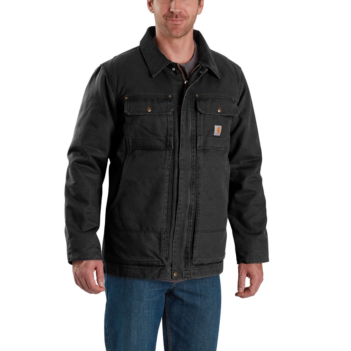 Carhartt Coats: Men's 103283 BLK Black Traditional Arctic Quilt
