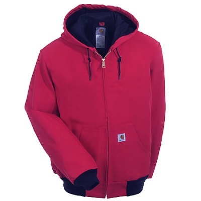 Carhartt Mens J131RED Thermal Lined Duck Active Jacket- Red