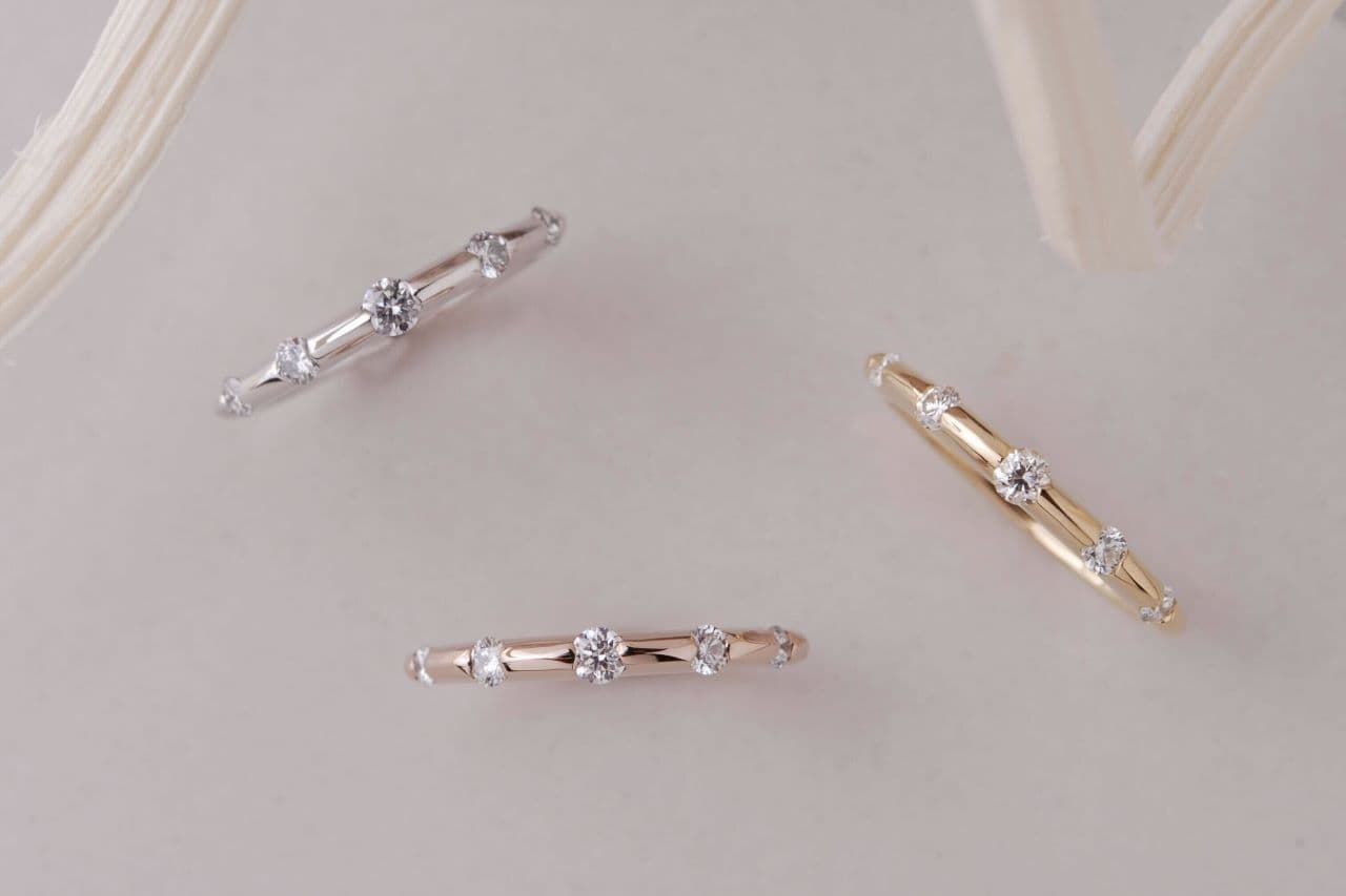 大人気ダイヤモンドリングのゴールドカラー＆プラチナカラーのお洒落な