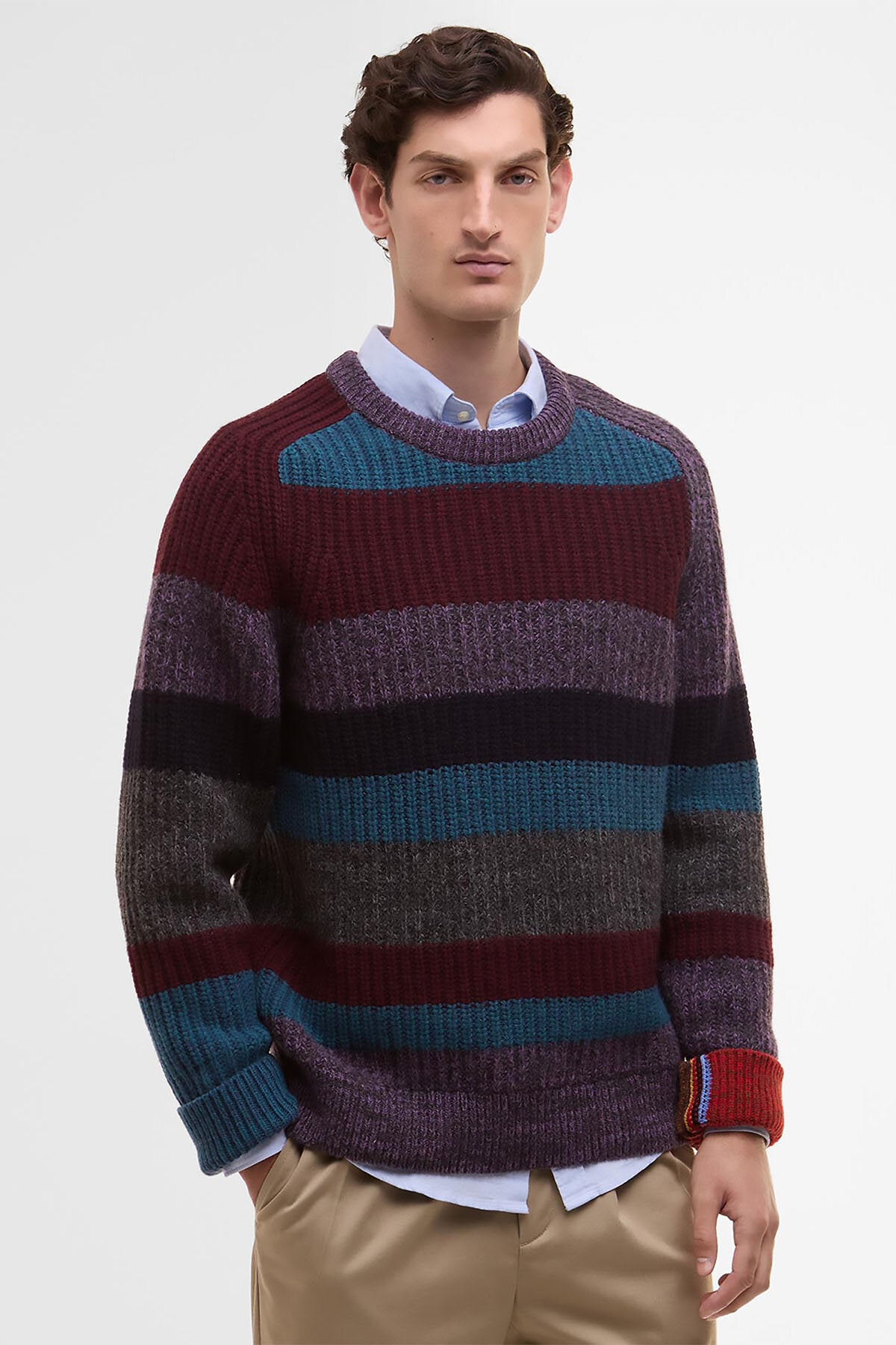 Paul Smith loves Barbour Multi Striped Crew Neck Jumper Multi