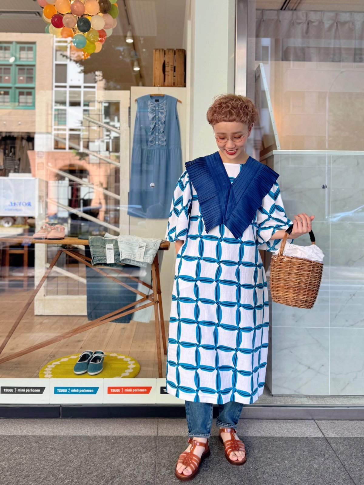 mina perhonen ミナぺルホネン solmio ギャザーフレアスリーブドレス