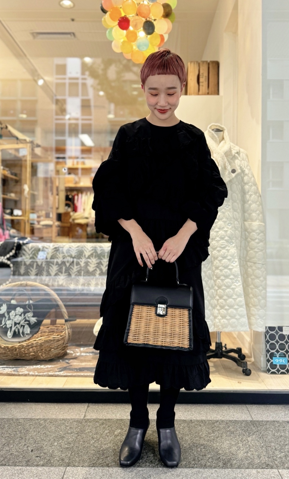 ebagos エバゴス カーフ 鍵付きハンドバッグ