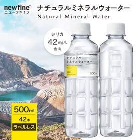 ラベルレス 500ml×42本】newfine ニューファイン ナチュラルミネラル