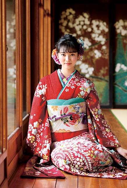 赤地に小さな柄が可愛い辻ヶ花の振袖【H-305】｜振袖ギャラリー｜浜松