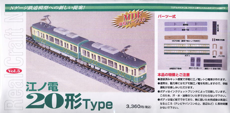 リアルクラフト 江ノ電 20形タイプ ボディキット (2両セット) (鉄道