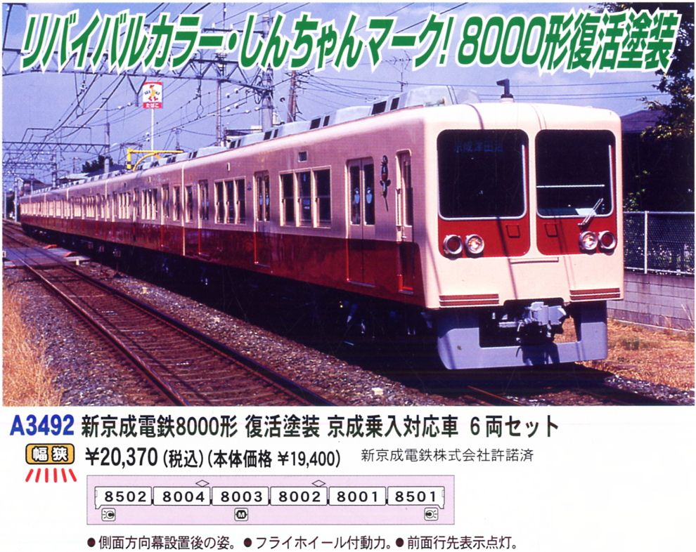 新京成電鉄 8000形 復活塗装 京成乗入対応車 (6両セット) (鉄道模型