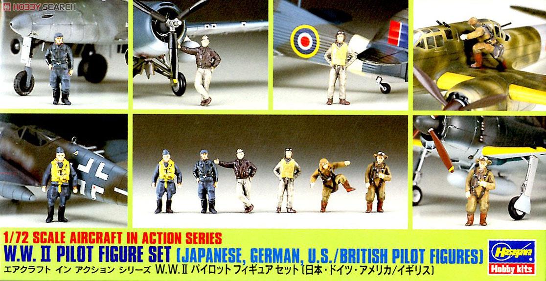 WWII パイロット フィギュア セット(日・独・米・英) (プラモデル