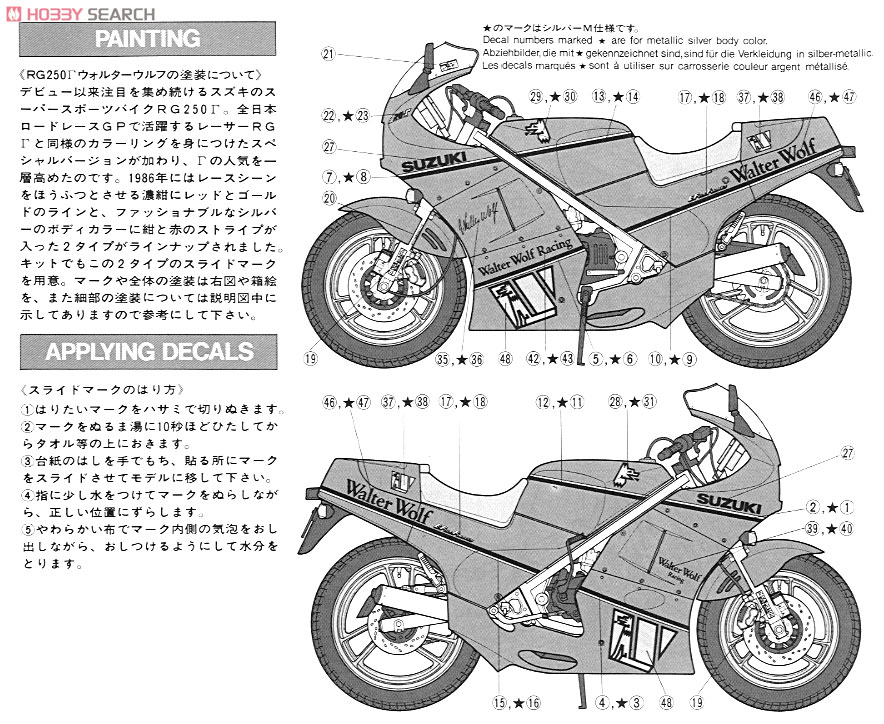 スズキ RG250Γ(ガンマ) ウォルターウルフ仕様 (プラモデル) - ホビー