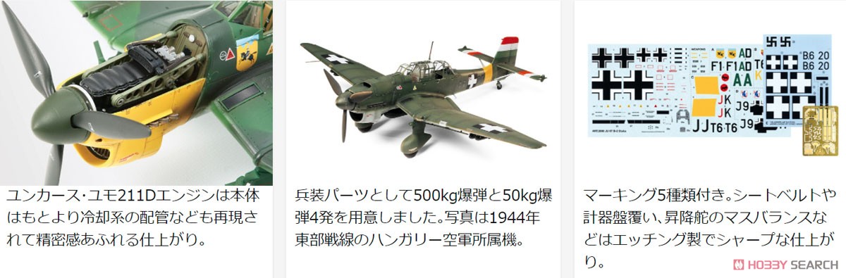 ユンカース Ju87B-2 スツーカ 爆弾搭載セット (プラモデル) - ホビー