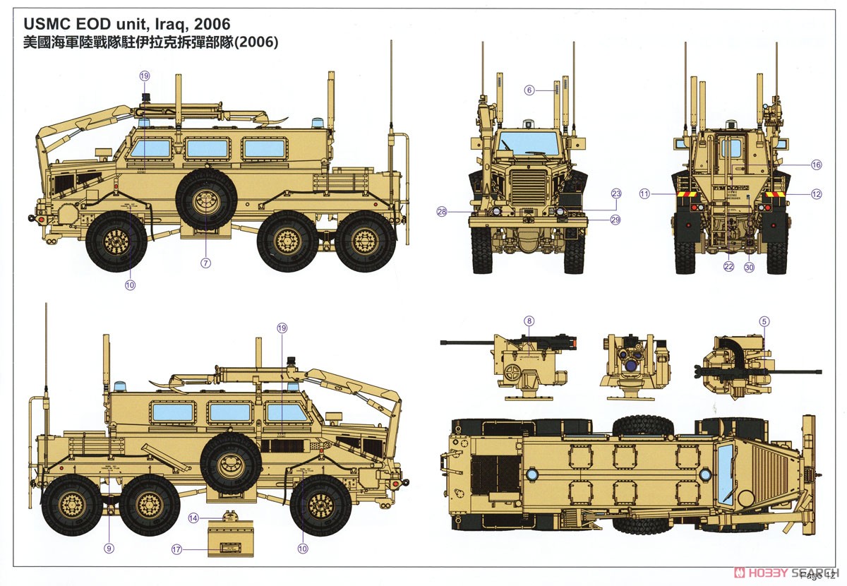 アメリカ軍 バッファロー6x6 MPCV A1(地雷除去車) (プラモデル