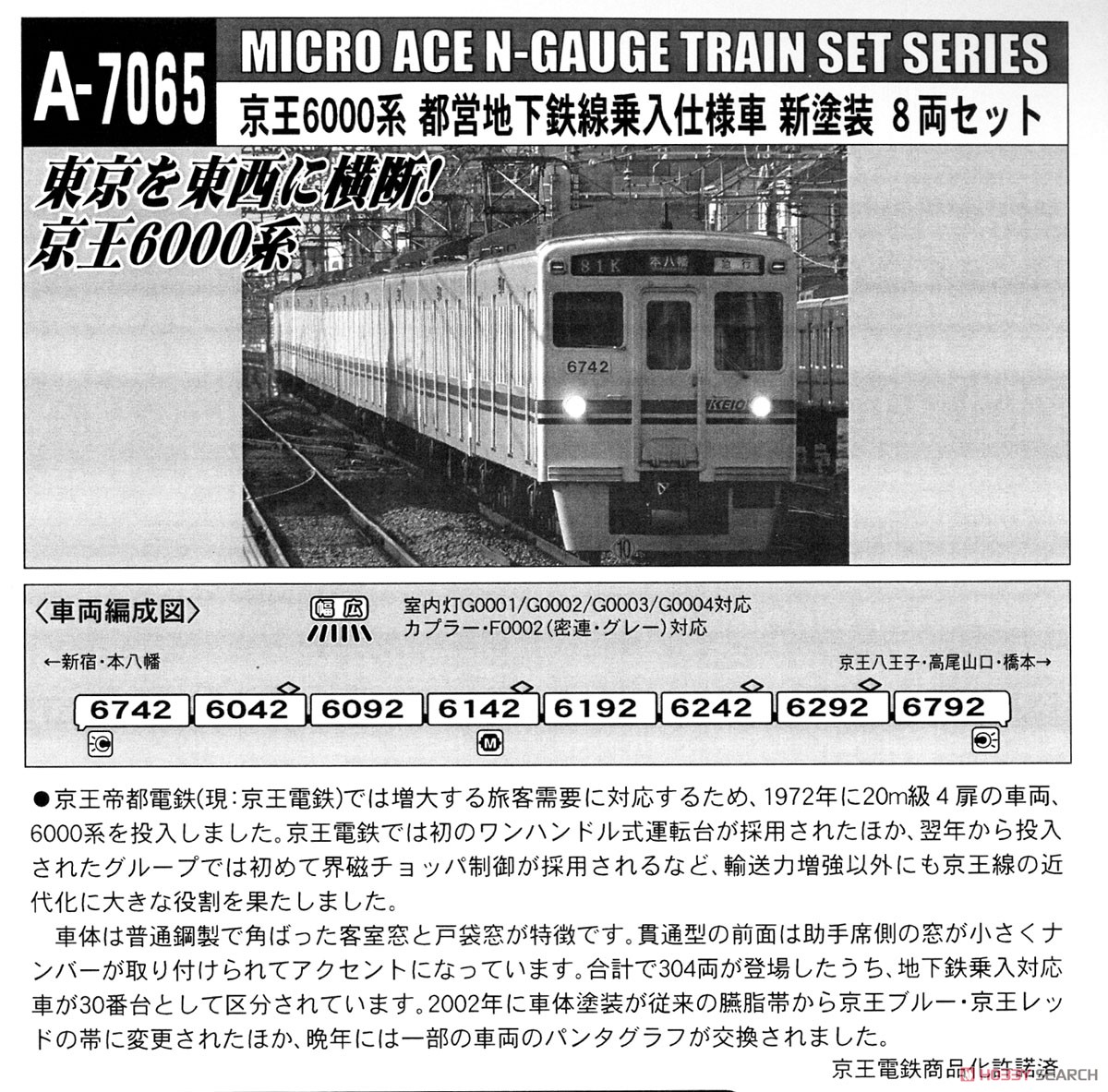 京王 6000系 都営地下鉄線乗入仕様車 新塗装 (8両セット) (鉄道模型