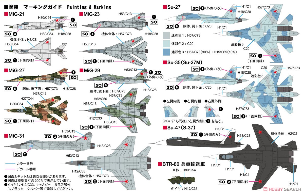 ロシア空軍機セット 1 (プラモデル) - ホビーサーチ ミリタリープラモ