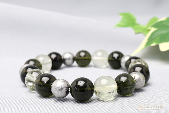 モルダバイト・ギベオン・リビアングラス ブレスレット 10mm ｜ 天然石
