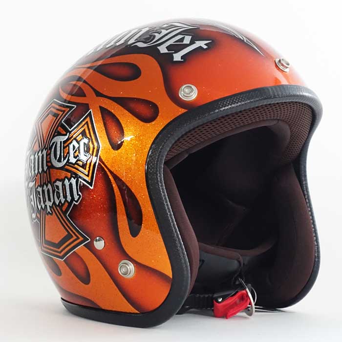IP-5004 New クロス ラメベース オレンジ | ジェットヘルメット