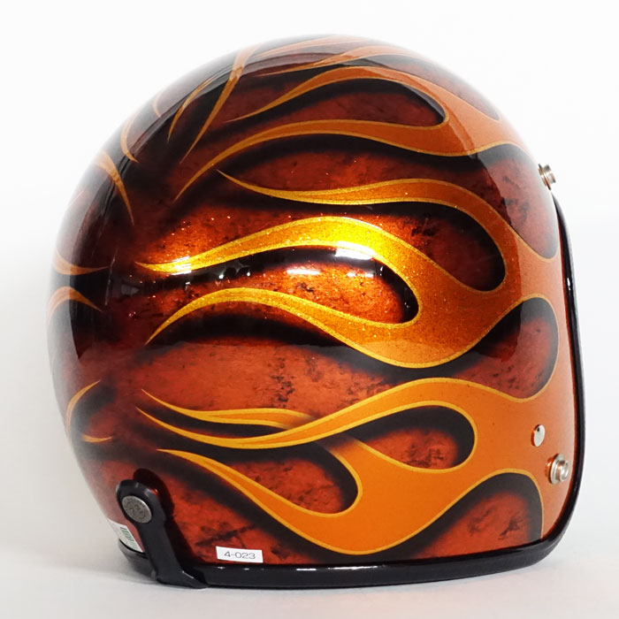3-025 フレイムス ラメベース オレンジラップ | ジェットヘルメット