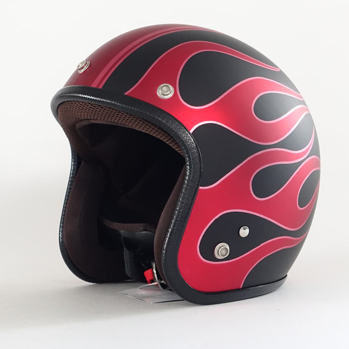 3-104 スペードメッキベースレッド 艶消し仕上げ | ジェットヘルメット