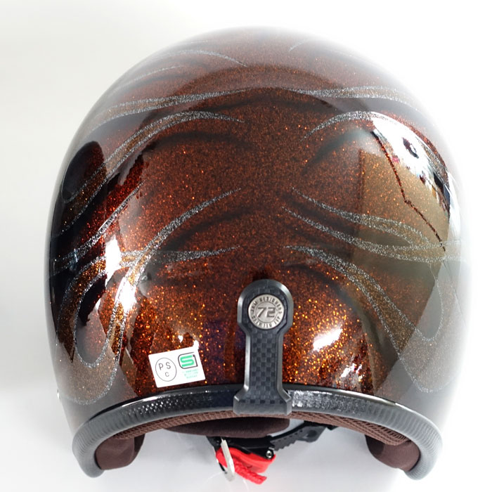 ヘルメット IP-4003 ブラックラメT2 オレンジ | ジェットヘルメット