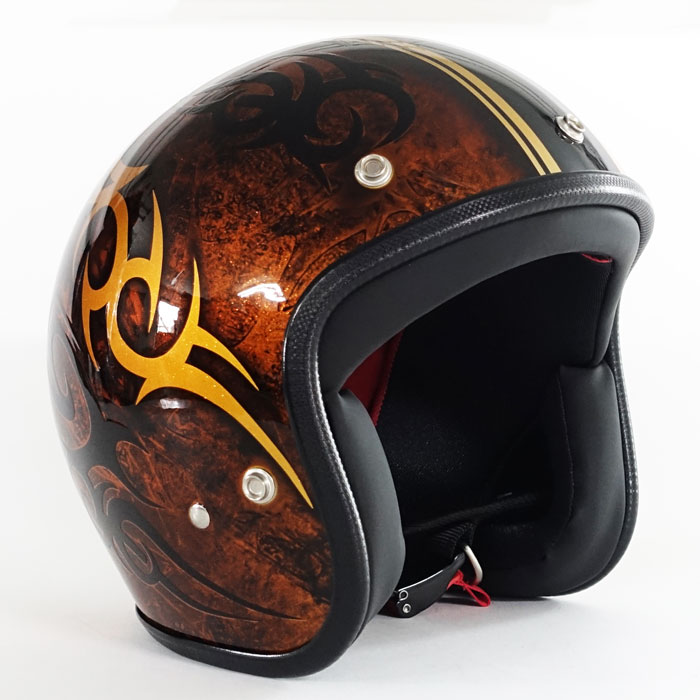 3-956 トライバル ラメベース ラップブラウン | ジェットヘルメット