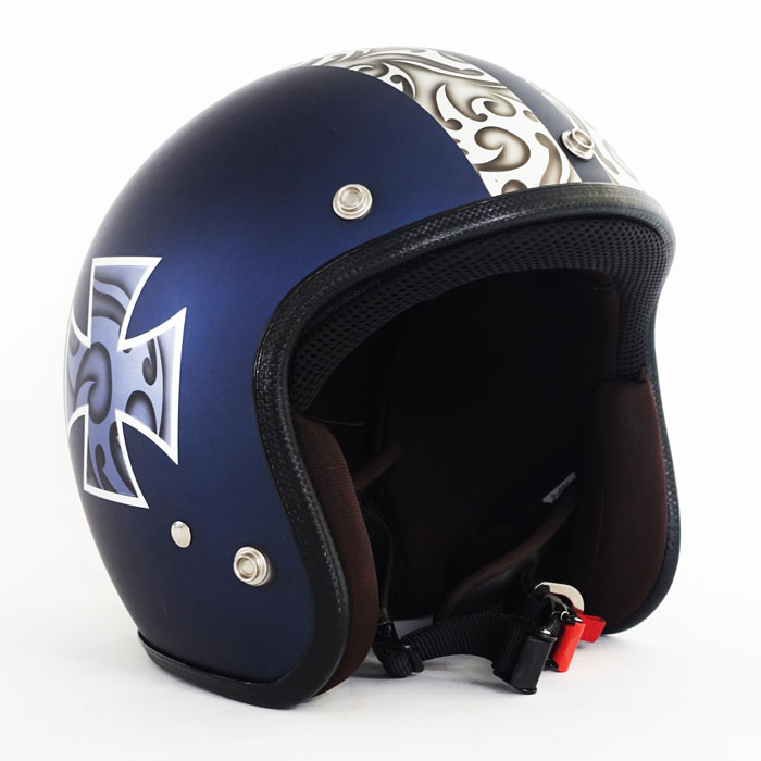 3-874 マット仕上げ メッキベースキャンディネイビー トライバルクロス