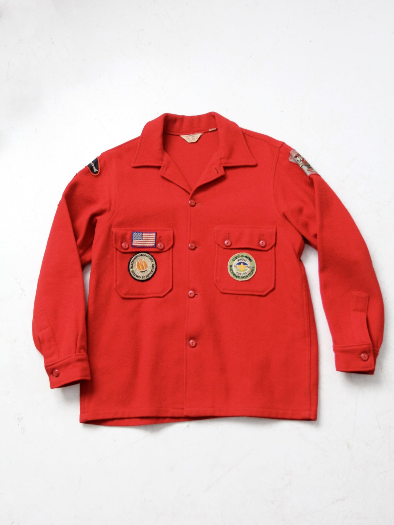 vintage 70s wool Boy Scout shirt with patches – 86 Vintage