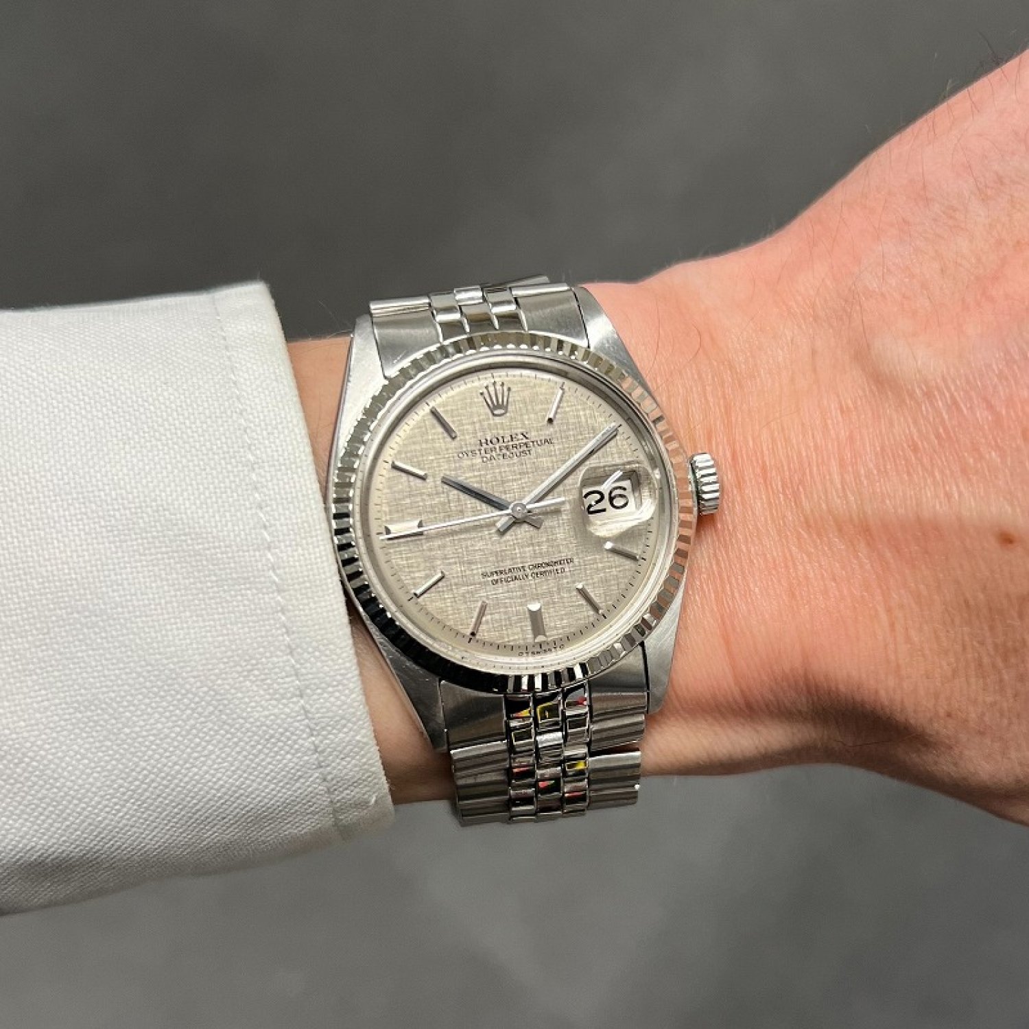 ロレックス デイトジャスト Ref.1601/4 グレーモザイクダイヤル