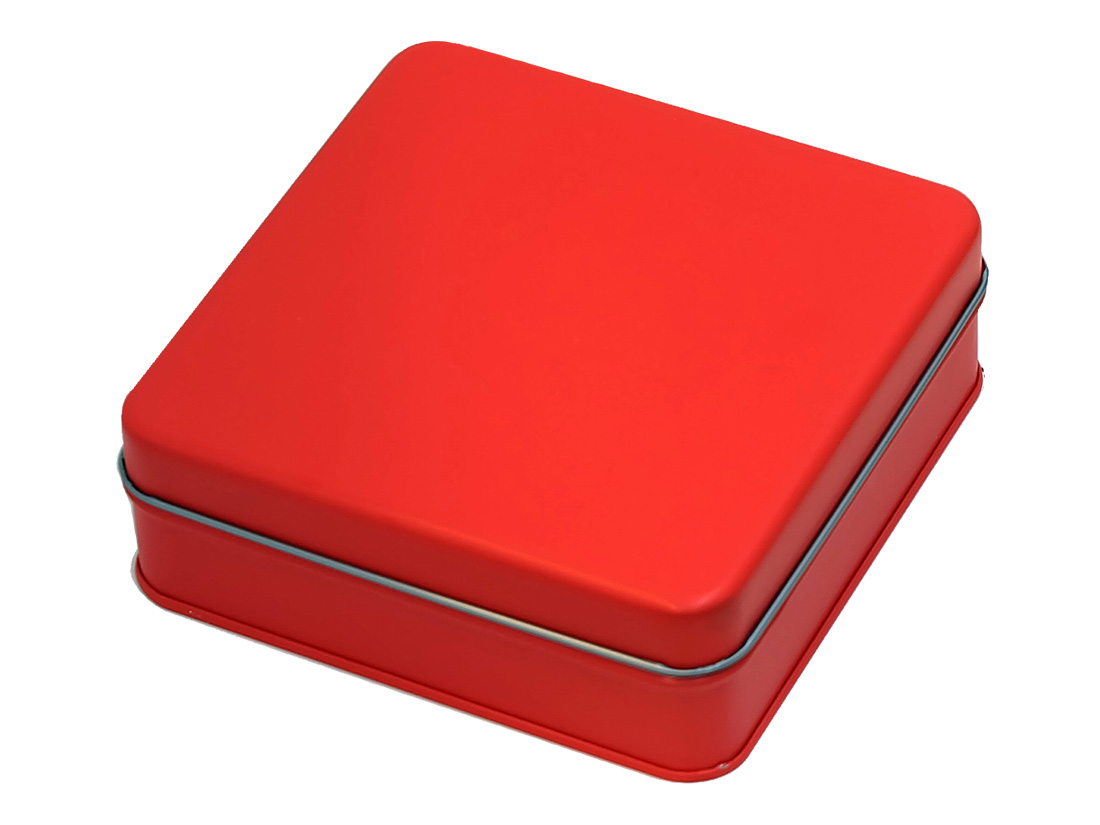 Candy缶 スクエア ストロベリーレッド | 単色の缶 | お菓子・パン材料