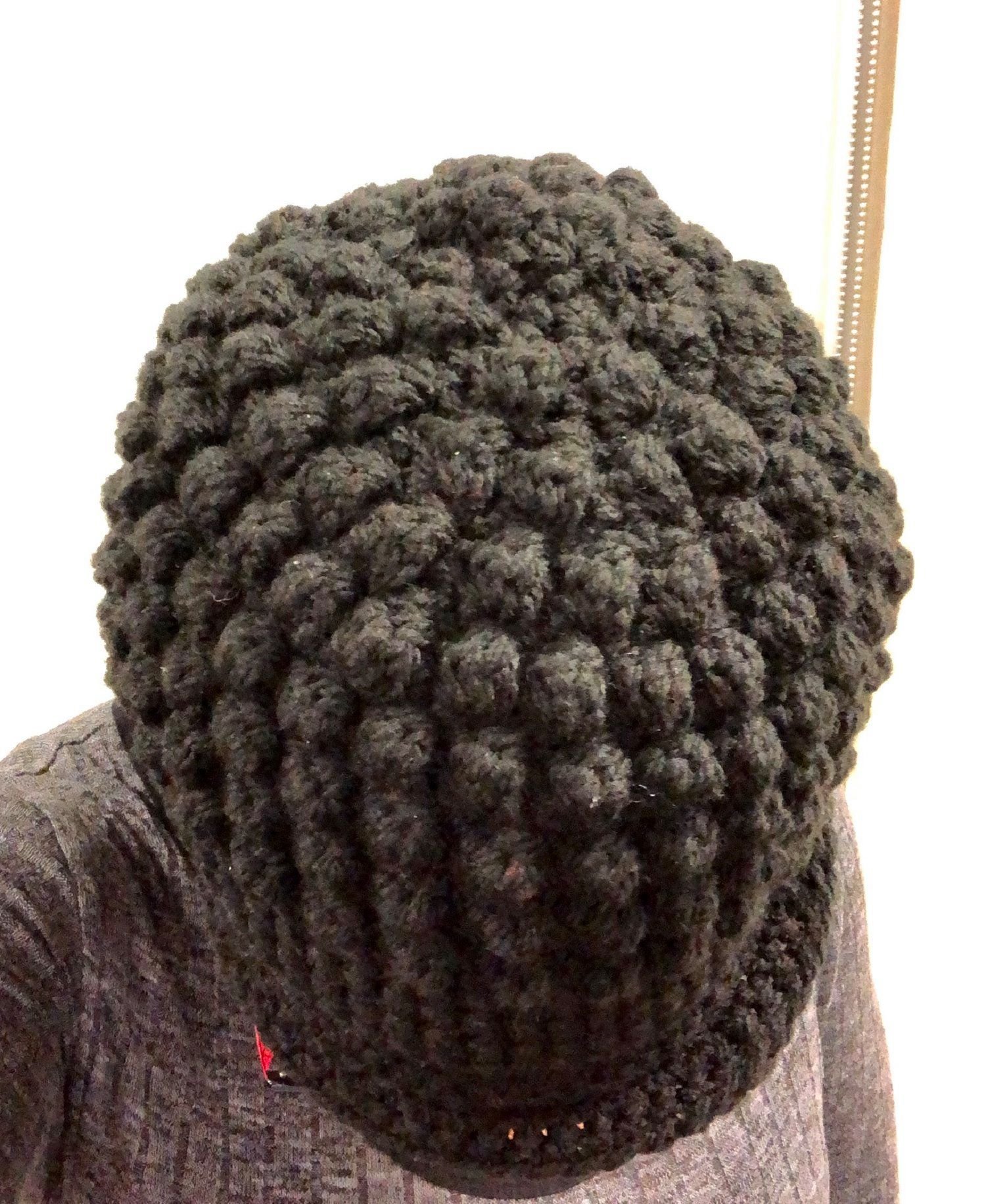 Black Pop Stitch Crochet Hat - CocoZini