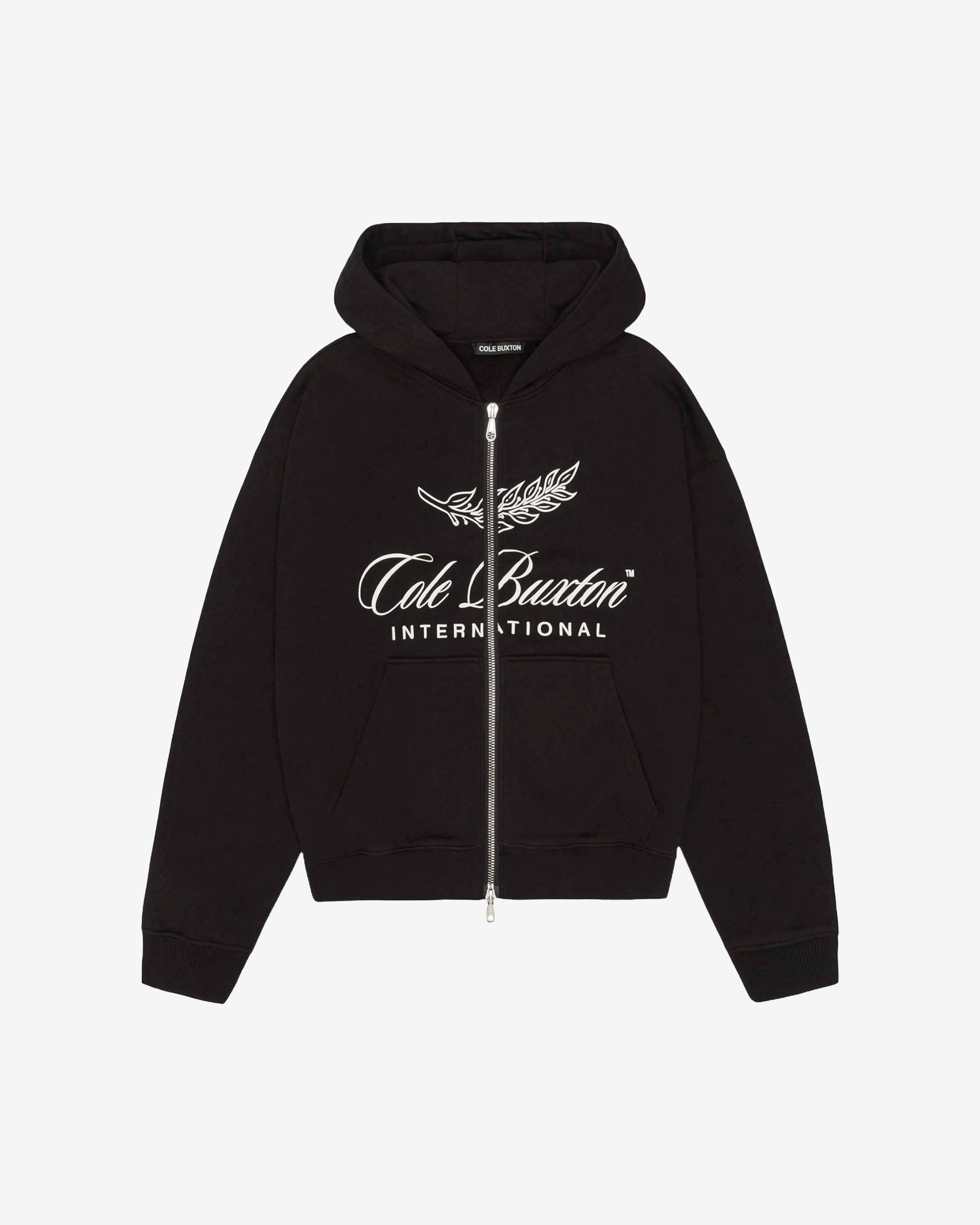 Cole Buxton | International Zipped Hoodie | Mens | Cotton | Black