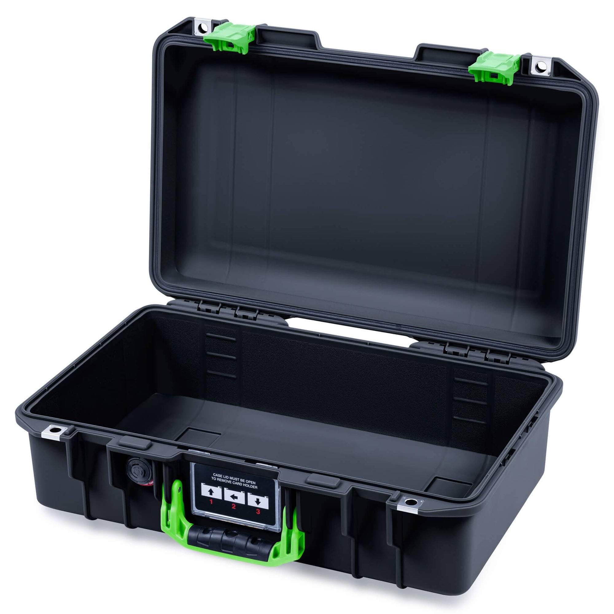 Pelican 1485 Air Case, Black with Lime Green Handle & Latches