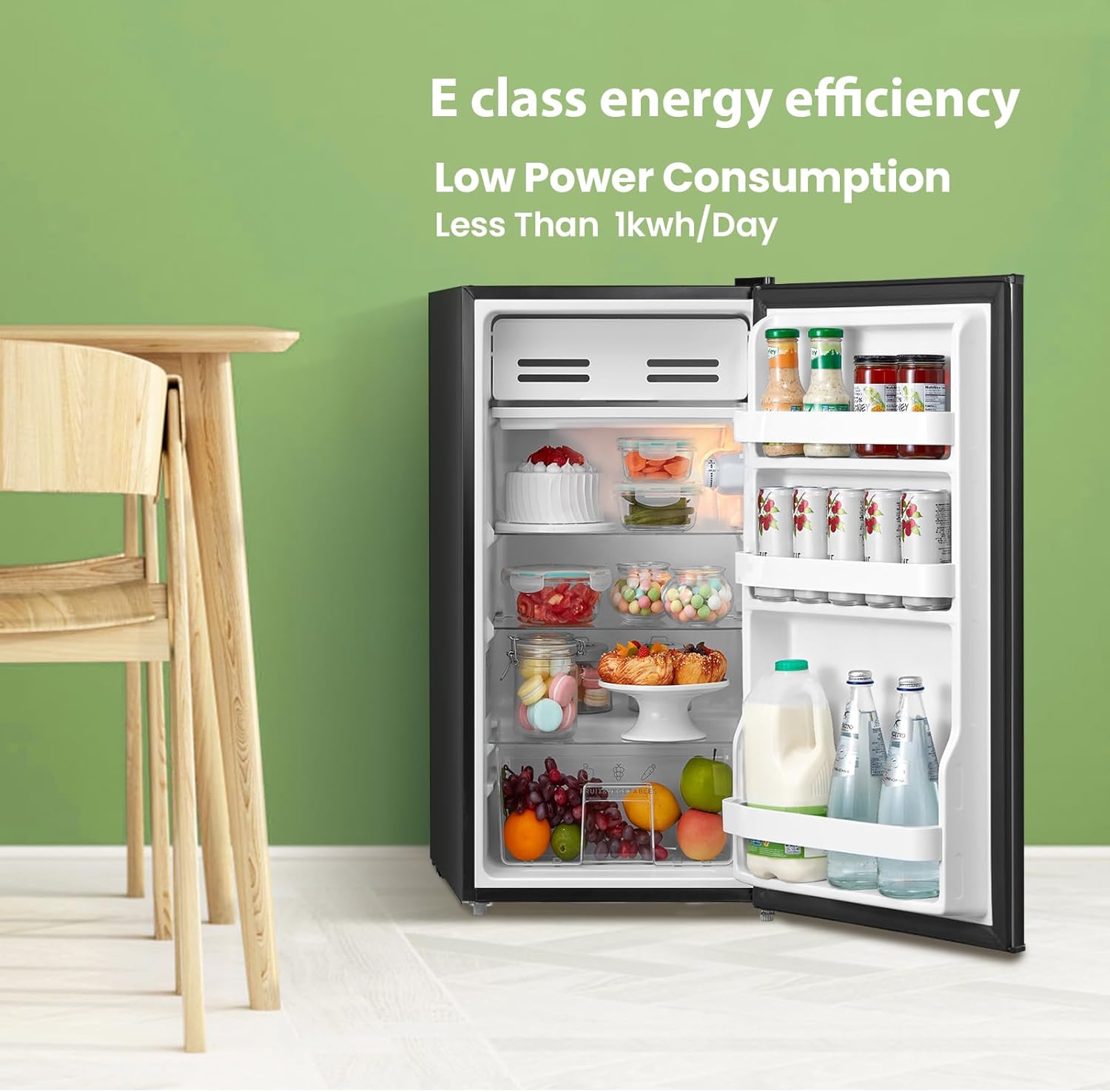 COMFEE' RCD93WH2(E) Under Counter Fridge 93L | Black | Cooler Box