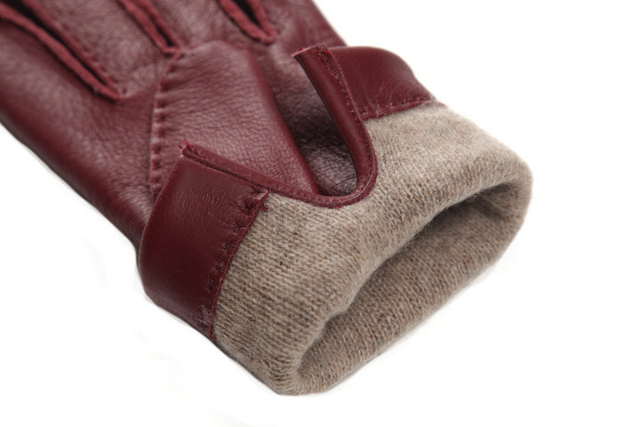 メローラ レディース手袋◇ディアスキン◇ボルドー/BORDEAUX《カシミア