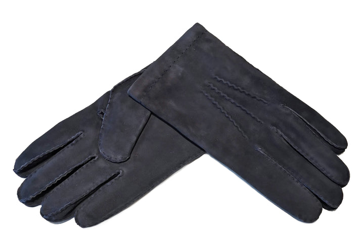 メローラ メンズ手袋◇スウェード◇ネイビー/BLUE《アウトステッチ