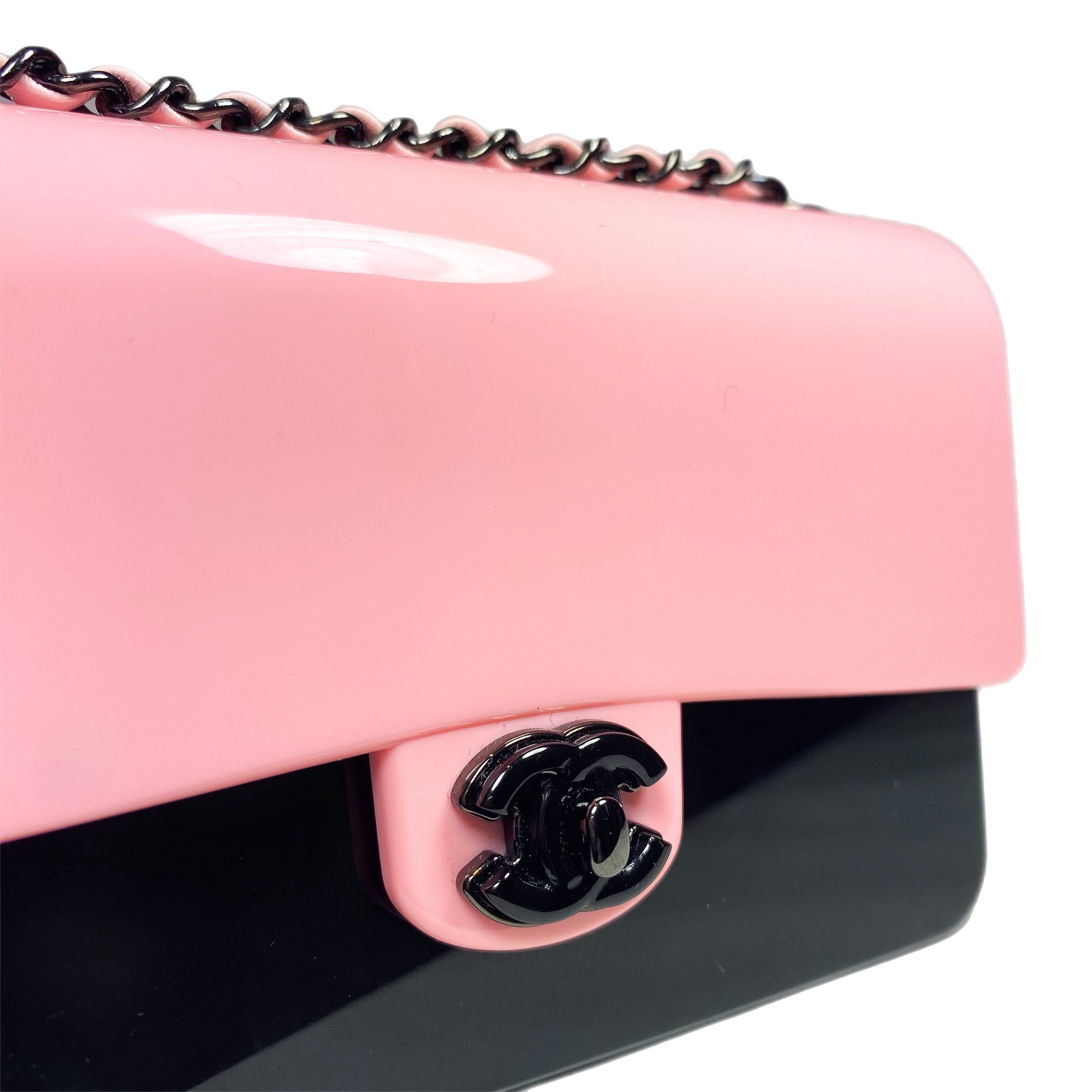 Chanel Pink Black Mini Evening Plexi Bag – Consign of the Times ™