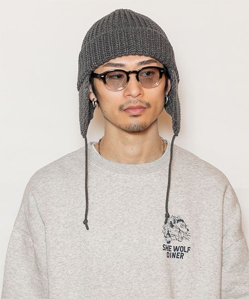 VICTIM x CA4LA EAR FLAP KNIT CAP(ONESIZE BLACK): ニットキャップ