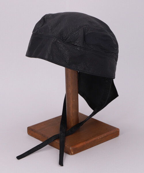KAMIYA x CA4LA LEATHER BIKER HEAD WRAP(ONESIZE BLACK x BLACK