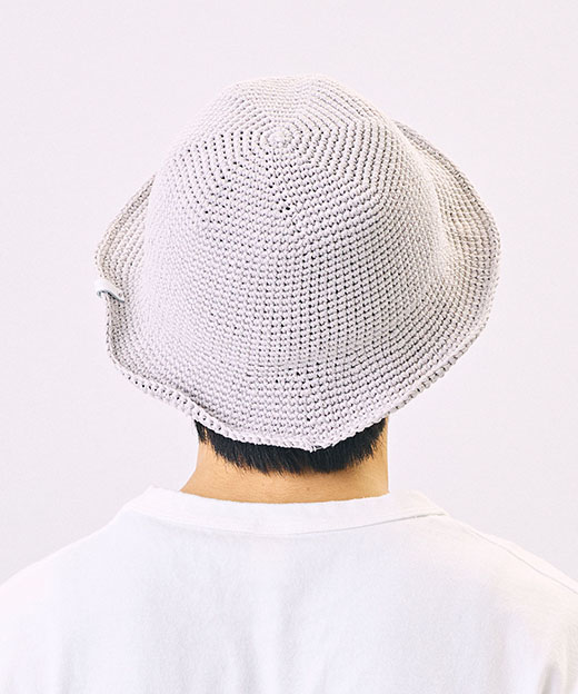 COTTON HAND-KNIT CROCHE 6(ONESIZE LIGHT GRAY): ハット帽子通販
