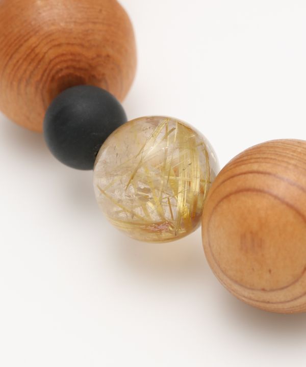 屋久杉六芒星 ルチルクォーツブレスレット(RUTILATED QUARTZ): 『岩座