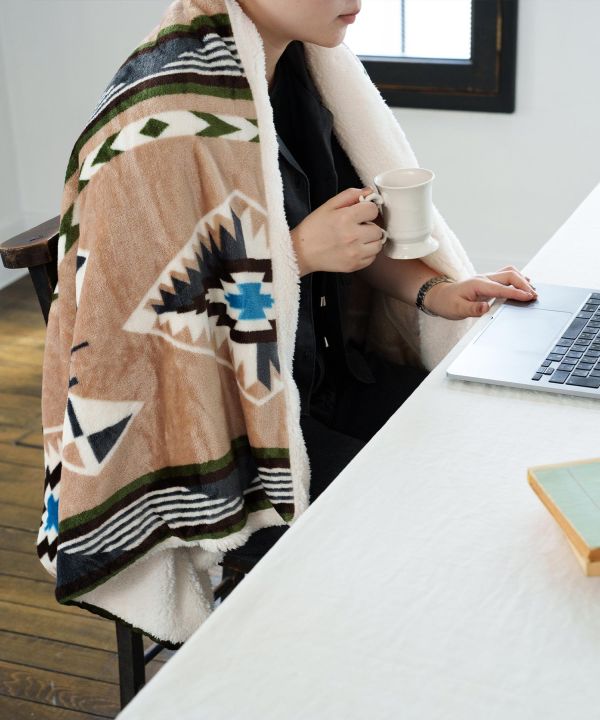 裏ボア】ブランケット M《NOMADY》(BLACK): 『チャイハネ』公式通販