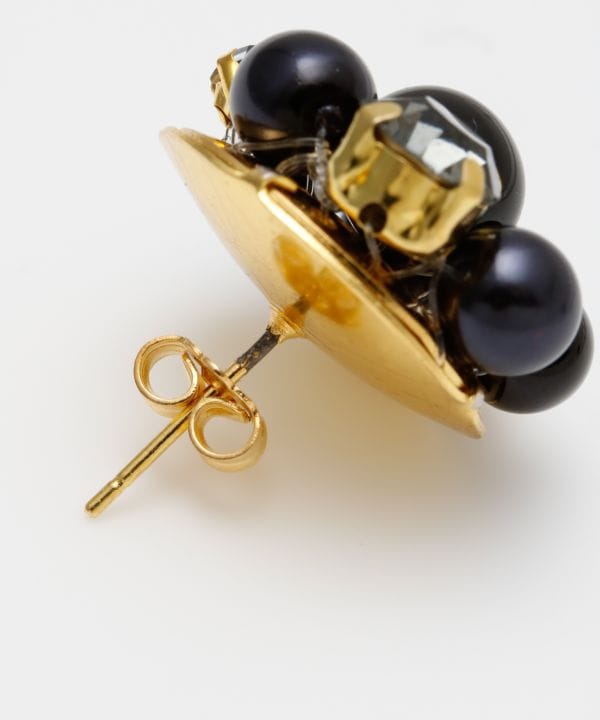 Fromチェコ】パールブーケピアス(BLACK): 『欧州航路』