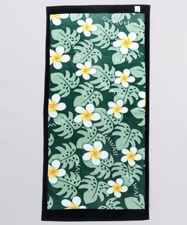 ハワイアンビーチタオル(GREEN PLUMERIA): 『Kahiko(カヒコ)』公式通販