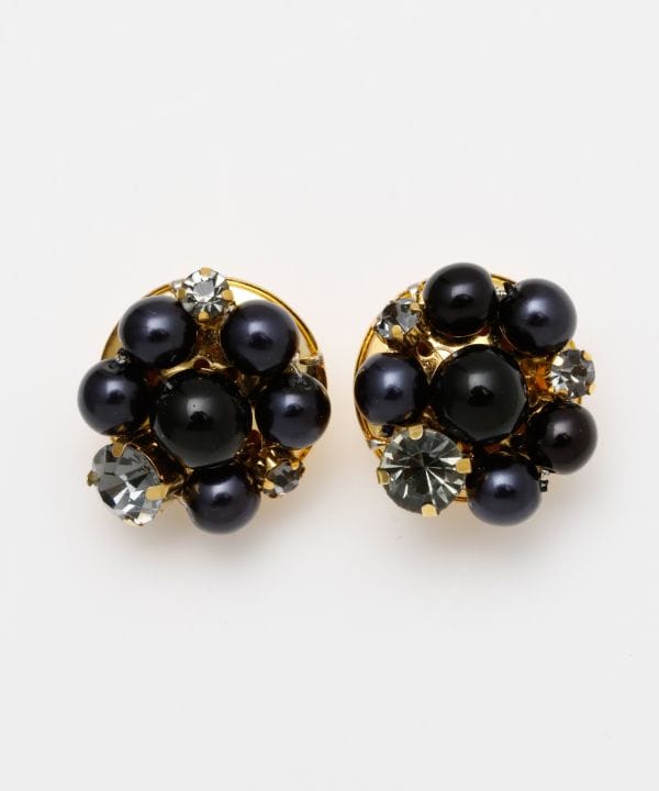 Fromチェコ】パールブーケピアス(BLACK): 『欧州航路』