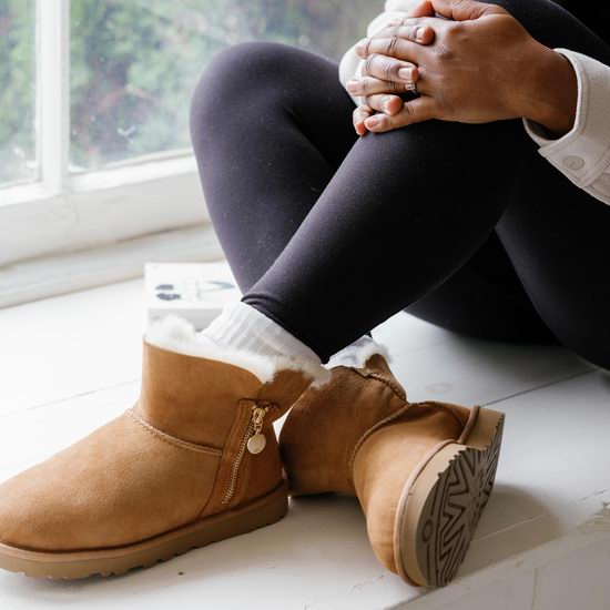 UGG Bailey Zip Mini 羊皮毛一体女式雪地靴7.5折149.97加元包邮！2色可